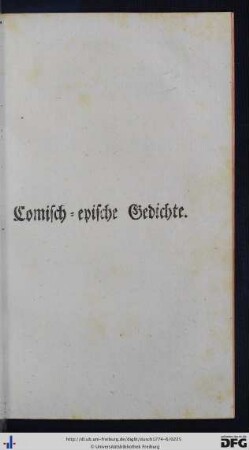 Komisch-epische Gedichte.
