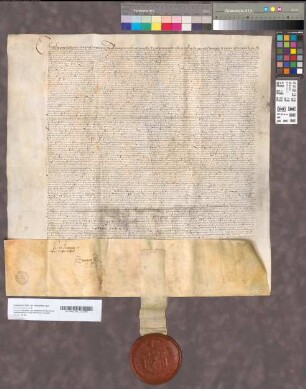 Willige condemnatie van de Landvoogdes en den Geheimen Raad van Keizer Karel in de huwelijksvoorwaarden van Thomas Perrenot, Heer van Chantonnay, en Helene van Brederode van 16 Juli 1549, 25 Augustus 1559. In het Fransch. Perkament met 1 uithangend zegel.