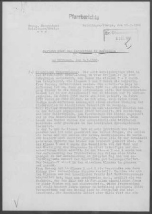 Aufhausen: Inspektionsbericht 1960