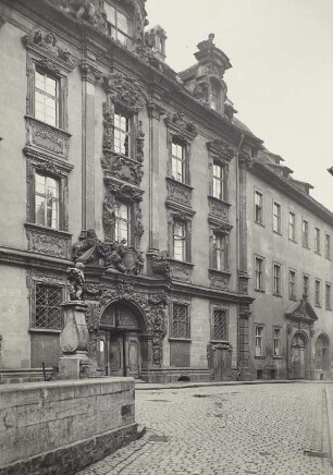 Bamberg, Böttingerhaus : Bamberg. Fassade des Böttingerhauses, Judengasse 14