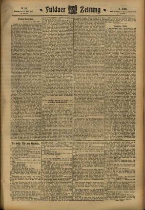 Zweite Ausgabe vom Samstag, den 11. März 1911.