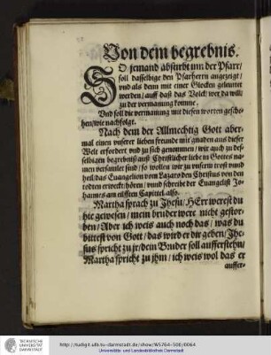Von dem begrebnis. (Bl. 27 verso - 30 recto)