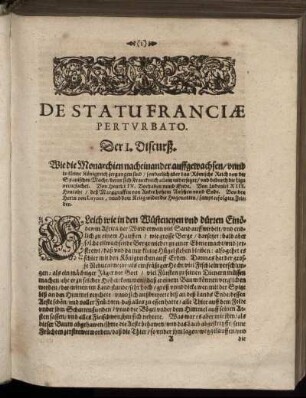 Der I. Discurß. Wie die Monarchien nacheinander auffgwachsen [...] [-] Der 4. Discurß. Wie die Admiralschafft gefallen [...]