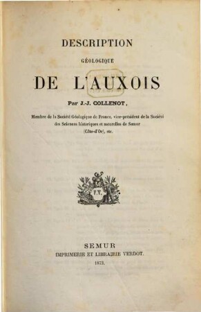 Description géologique de l'Auxois