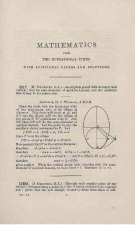 Mathematics from the educational times with additional papers and solutions. [5517 - 11860]