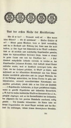 Aus der ersten Reihe der Kreisleriana