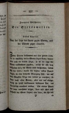 Zweyter Abschnitt. Die Stereometrie.