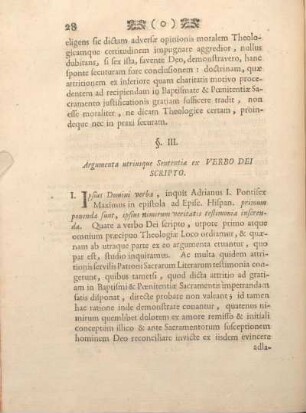 § III. Argumenta utriusque Sententiae ex VERBO DEI SCRIPTO.