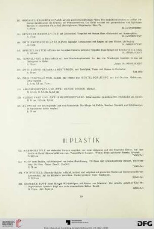 III. Plastik (Nr. 322-328)