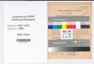 Entnazifizierung Hans Nett , geb. 11.05.1905 (Kaufm.Angest.)