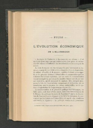 Étude Sur L'Évolution Économique De L'Allemagne.