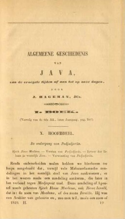 Algemeene geschiedenis van Java, van de vroegste tijden af aan tot op onze dagen, door J. Hageman, JCz. I. Boek