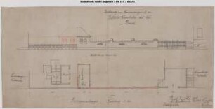 Beuel, Bahnhof, Einfriedungsmauer und Gartenhalle