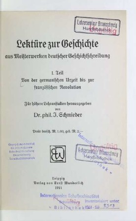 Teil 1: Von der germanischen Urzeit bis zur Französischen Revolution