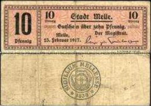 Melle, Notgeld, 10 Pfennig