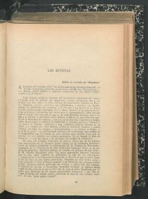 Sobre un artículo de "Nosotros"