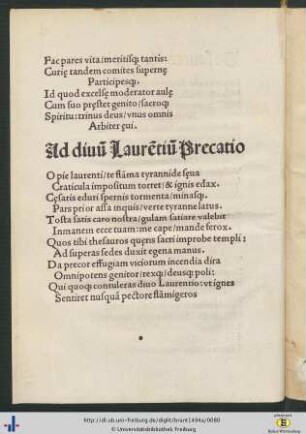 Ad divum Laurentium Precatio