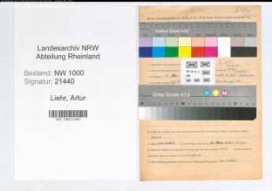 Entnazifizierung Artur Liehr, geb. 12.05.1899 (Lehrer)