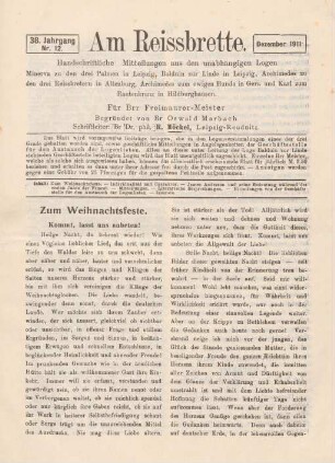 Nr. 12. Dezember 1911.