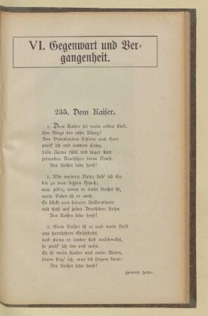 VI. Gegenwart und Vergangenheit
