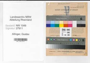 Entnazifizierung Gustav Allinger , geb. 03.11.1891 (Gartendirektor)