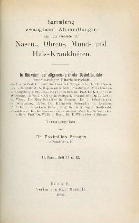 Über Diphtherie der oberen Luftwege