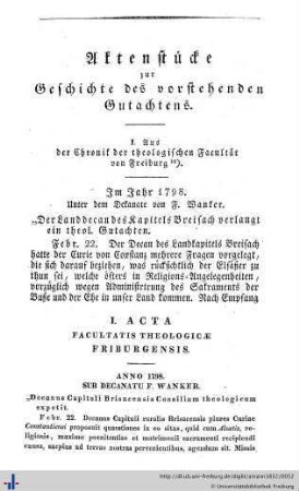 Aktenstücke.