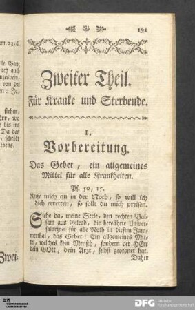 Zweiter Theil. Für Kranke und Sterbende.
