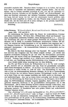 456-460, Julius Petersen, Willensfreiheit, Moral und Strafrecht, 1905