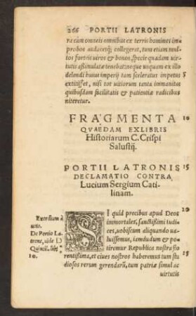 Fragmenta Quaedam Exlibris Historiarum C. Crispi Salustii.