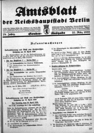 Sonder-Ausgabe, 27. März 1938