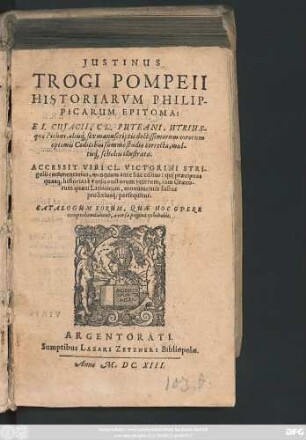 Iustinus Trogi Pompeii Historiarum Philippicarum Epitoma