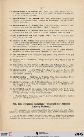 XIII. Eine gerahmte Sammlung vervielfältigter Arbeiten Ludwig Richters (Nr. 460-501)