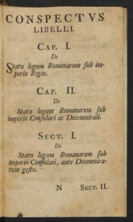 Conspectus Libelli.