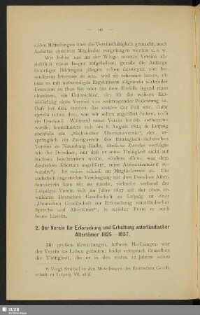 2. Der Verein für Erforschung und Erhaltung vaterländischer Altertümer 1825-1837