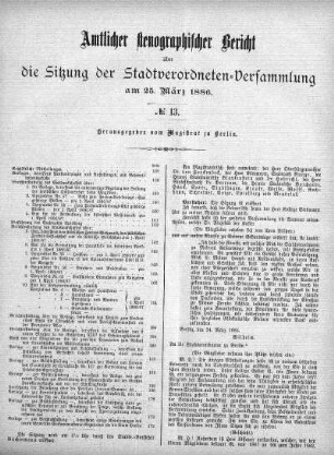 No 13, 25. März 1886