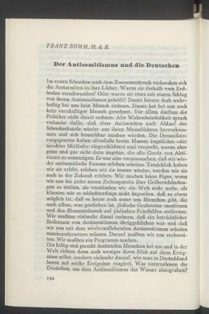 Der Antisemitismus und die Deutschen