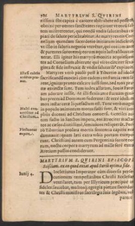 Martyrium S. Quirini Episcopi Scisciani ...