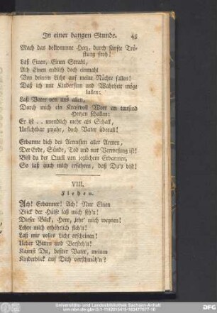 VIII. Flehen.