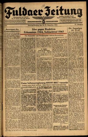Ausgabe vom Sonntag, den 31. Dezember 1944.