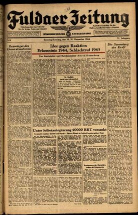 Ausgabe vom Sonntag, den 31. Dezember 1944.
