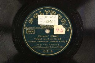"Carmen" : Vorspiel zum II. und III. Akt = Preludes to Act 2 and 3 = Preludio, Acto 2 y 3