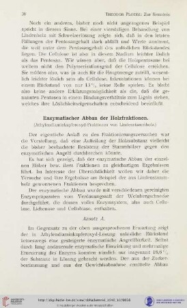 Enzymatischer Abbau der Holzfraktionen