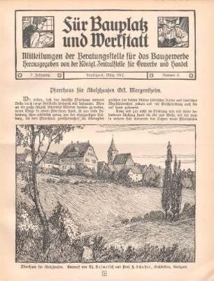 Pfarrhaus für Adolzhausen OA. Mergentheim