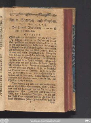Am 2. Sonntage nach Epiphan. Text. Röm. 12. v. 7. 8.