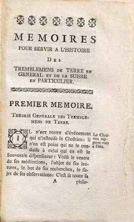 Memoires Historiques Et Physiques Sur Les Tremblemens De Terre