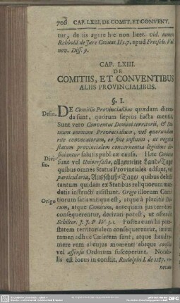 Cap. LXIII. De Comitiis, Et Conventibus Aliis Provincialibus