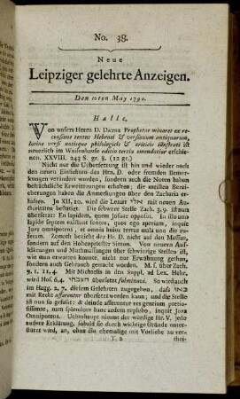 No. 38. Den 10ten May 1790.