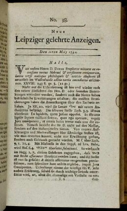No. 38. Den 10ten May 1790.