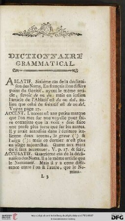 Dictionnaire grammatical